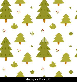 Seamless vector pattern. Forest fir christmas tree. Vector illustration Stock Vector