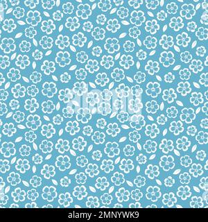 Cute floral pattern in the white flowers. Seamless vector texture. Elegant template for fashion prints. Stock Vector