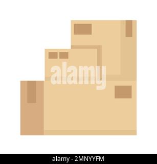 Specialized moving boxes for clothes storage semi flat color vector objects Stock Vector