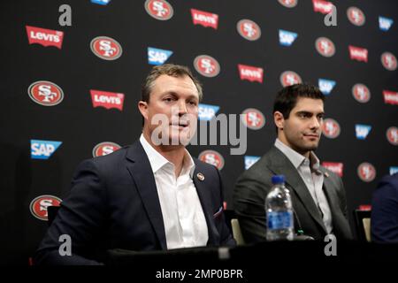 General manager John Lynch of the San Francisco 49ers walks the