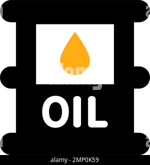 Oil drum icon. Oil and kerosene. Crude oil. Editable vector. Stock Vector