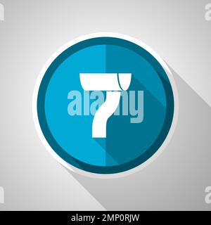 Gutter symbol, flat design vector blue icon with long shadow Stock Vector