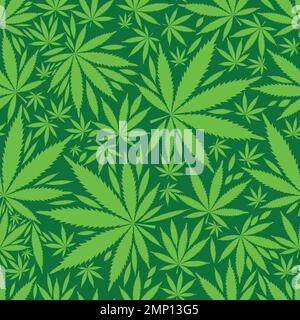 cannabis leaf seamless pattern background. Vector illustration Stock Vector