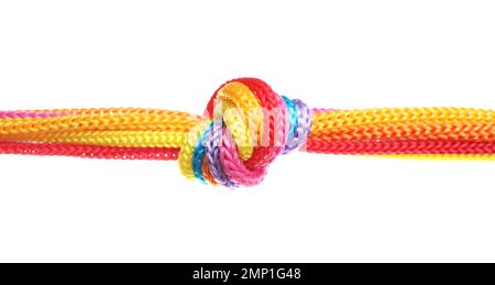 Colorful Ropes Tied Together on White. Unity Concept Stock Photo - Image of  solidarity, union: 168580760