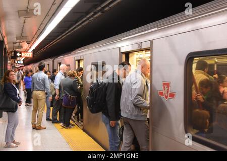 Subway, rush hour passengers, Toronto, Canada Stock Photo