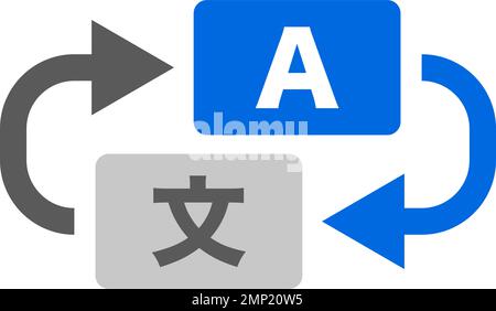 Different language translation icon. Language translation. Editable vector. Stock Vector