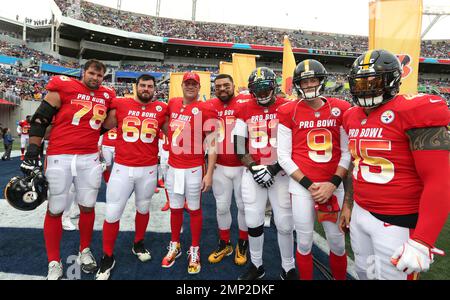 Pittsburgh Steelers place kicker Chris Boswell (9) walks the sidelines  during an NFL preseason football game against the Tampa Bay Buccaneers,  Friday, Aug. 11, 2023, in Tampa, Fla. (AP Photo/Peter Joneleit Photo