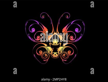 Beautiful Colorful Abstract Butterfly Painting Wallpaper backdrop background swirl Stock Vector