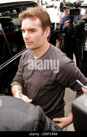 Jeff Gordon and his wife, Belgian model Ingrid Vandebosch, take their