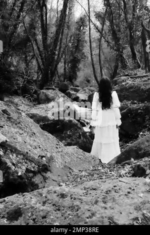 witch in the woods Stock Photo