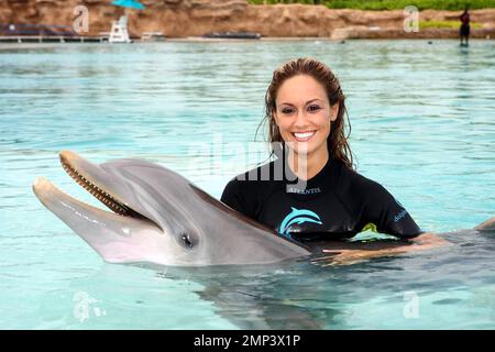 Exclusive!!  Miss Pennsylvania Lauren Merola at Dolphin Cay at Atlantis, Paradise Island in the Bahamas 06/13/08. Stock Photo