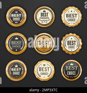 Premium Vector  Top rated gold vector emblem, top rated label stamp