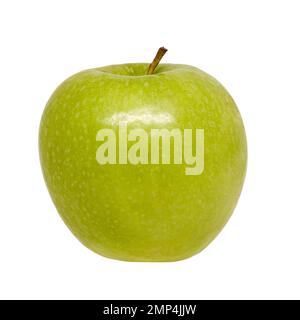 Image of one ripe apple of green color on a white background Stock Photo