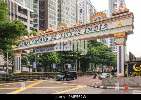 January 11, 2023: Brickfields, little india located in Kuala Lumpur near KL Sentral, is the biggest Little India in Malaysia filled with Indian shops Stock Photo