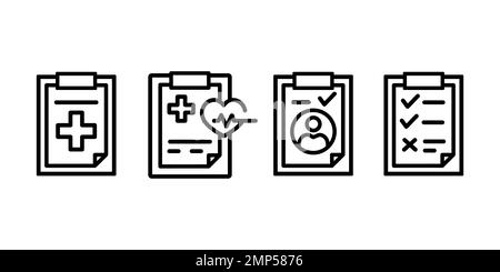 Medical Report icon vector image. Can also be used for Physical Fitness. Suitable for mobile apps, web apps and print media. Stock Vector