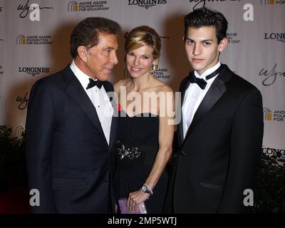 Steve Wynn, Andrea Hissom, Nic Hissom arrive at the Andre Agassi Foundation for Education's 16th Grand Slam for Children Benefit Concert held at the Wynn Hotel & Casino. The event raises funds to help improve education for underserved youth in the Las Vegas community. Las Vegas, NV. 29th October 2011. Stock Photo