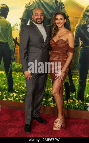 Ashwin Rajan (L) attends world premiere of Knock at the Cabin at Jazz ...