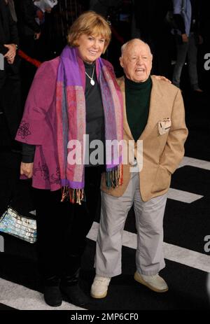 - Mickey Rooney and wife at the premiere of '2012' at Regal Cinemas LA Live. Los Angeles, CA. 11/3/09. Stock Photo