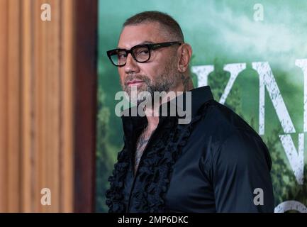 New York, United States. 30th Jan, 2023. Dave Bautista attends world premiere of Knock at the Cabin by Universal Pictures at Jazz at Lincoln Center (Photo by Lev Radin/Pacific Press) Credit: Pacific Press Media Production Corp./Alamy Live News Stock Photo