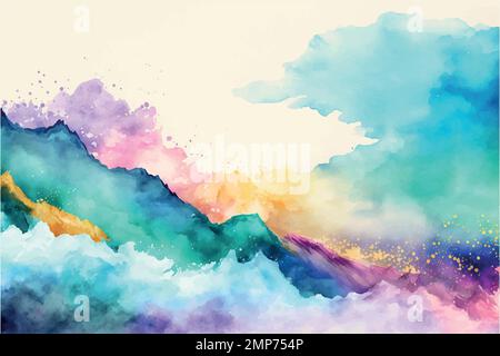 Hand painted watercolor background illustration Stock Vector