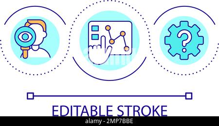 Data analysing process loop concept icon Stock Vector