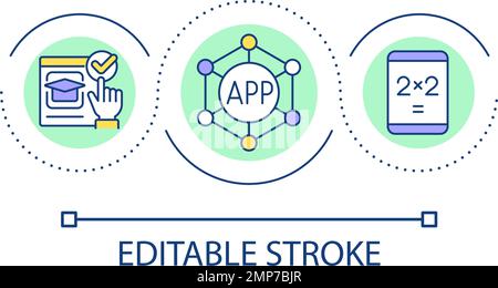 Educational app loop concept icon Stock Vector
