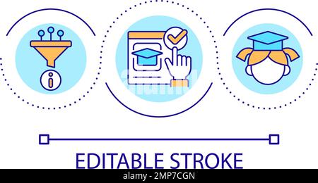 Select safe resources for online education loop concept icon Stock Vector