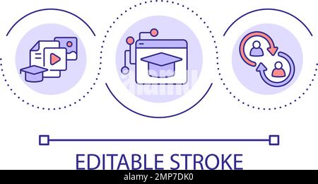 Create content for online lessons loop concept icon Stock Vector