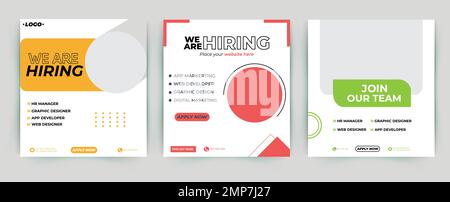 We are hiring job vacancy social media post banner design template. We are hiring for a Job advertisement social media template design. Stock Vector