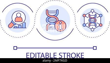Human genome investigation loop concept icon Stock Vector