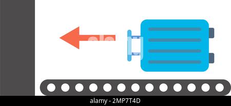 Flat design airport baggage inspection icons. Baggage security check. Editable vector. Stock Vector