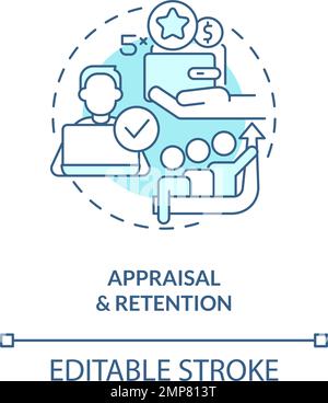 Appraisal and retention turquoise concept icon Stock Vector
