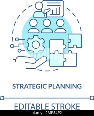 Strategic planning turquoise concept icon Stock Vector