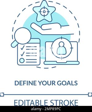 Define your goals turquoise concept icon Stock Vector