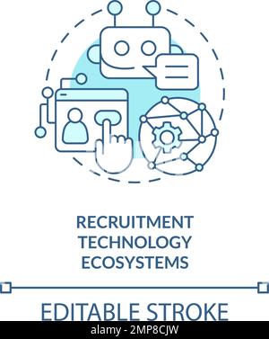 Recruitment technology ecosystems turquoise concept icon Stock Vector