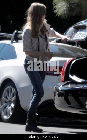 EXCLUSIVE!! Actress Amanda Seyfried was seen being dropped off at her home with her dog and some shopping bags. The 26 year old actress stars in the up coming film, 'Gone,' in which she plays a woman who is convinced the serial killer who kidnapped her two years prior has returned and she sets out to face her abductor. 'Gone' is due out on Feb 24th. Los Angeles, CA. 9th February 2012. Stock Photo