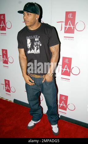 Nelly attends the Fifth Anniversary party for his Apple Bottoms women's clothing and accessory line at TAO nightclub at The Venetian in Las Vegas, NV. 2/13/08. Stock Photo