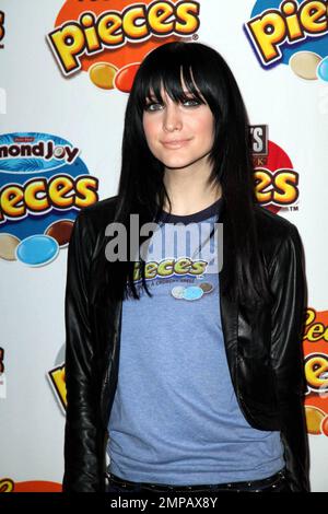 Ashlee Simpson inroduces the new Hershey's Pieces candy at The Hershey's Store Times Square in New York, NY. 1/27/10. Stock Photo