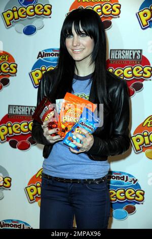 Ashlee Simpson inroduces the new Hershey's Pieces candy at The Hershey's Store Times Square in New York, NY. 1/27/10. Stock Photo