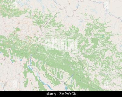 Far-Western, development region of Nepal. Open Street Map Stock Photo