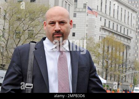 FILE – In this April 28, 2011, file photo, attorney Craig Carpenito leaves a client's plea hearing in an insider trading case in Manhattan federal court in New York. The U.S. Justice Department announced Carpenito's appointment Wednesday, Jan. 3, 2018, as New Jersey's interim U.S. attorney. Carpenito represented New Jersey Gov. Chris Christie when the Republican governor was the object of a criminal misconduct complaint related to the George Washington Bridge lane-closing scandal. (AP Photo/Louis Lanzano, File)