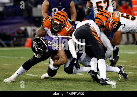 December 9, 2018..Cincinnati Bengals linebacker Brandon Bell #51 before the Cincinnati  Bengals vs Los Angeles Chargers at Stubhub Center in Carson, Ca on December  9, 2018. (Photo by Jevone Moore)(Credit Image: ©