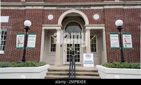 Sanford, FL, (Oct. 12, 2022) - Small Business Administration operating a Business Recovery Center in Downtown Sanford to help survivors apply for low-interest disaster loans to aid in their recovery. Robert Kaufmann/FEMA Stock Photo