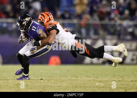 December 9, 2018..Cincinnati Bengals linebacker Brandon Bell #51 before the  Cincinnati Bengals vs Los Angeles Chargers at Stubhub Center in Carson, Ca  on December 9, 2018. (Photo by Jevone Moore)(Credit Image: ©