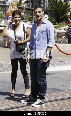 Mark Ballas greets a fan at the Grove shopping mall in Los Angeles, CA. 7/12/11. Stock Photo