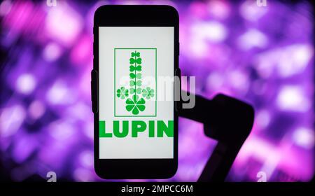 India. 31st Jan, 2023. In this photo illustration, the logo of Lupin seen displayed on a mobile phone screen. Credit: SOPA Images Limited/Alamy Live News Stock Photo