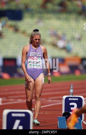 Jessie KNIGHT  participating in the 400 meters hurdles of the European Athletics Championships in Munich 2022. Stock Photo