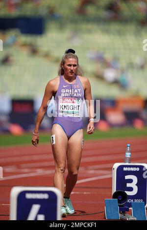 Jessie KNIGHT  participating in the 400 meters hurdles of the European Athletics Championships in Munich 2022. Stock Photo