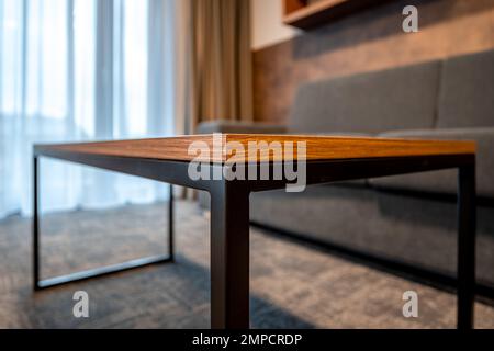 detail of the conference table in the hotel room Stock Photo