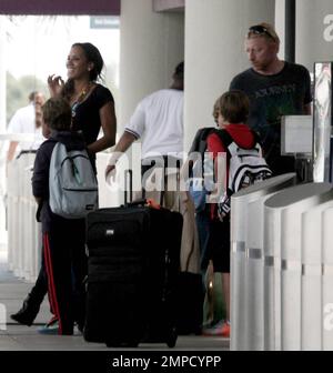 Boris Becker takes his entire family on a trip for Labour Day Weekend including his ex-wife Barbara. The getaway coincides with Elias' birthday. Sharley and Barbara were seen cooing over baby Amadeus who was in his pram. Fort Lauderdale, FL. 9/3/10. Stock Photo